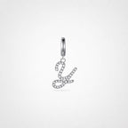 TaleClasp Elegant Script Letter Y Silver Tone Initial Charm - image 0