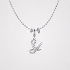 TaleClasp Elegant Script Letter Y Silver Tone Initial Charm - Silver - image 4