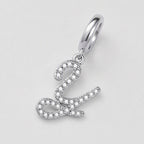TaleClasp Elegant Script Letter Y Silver Tone Initial Charm - image 3