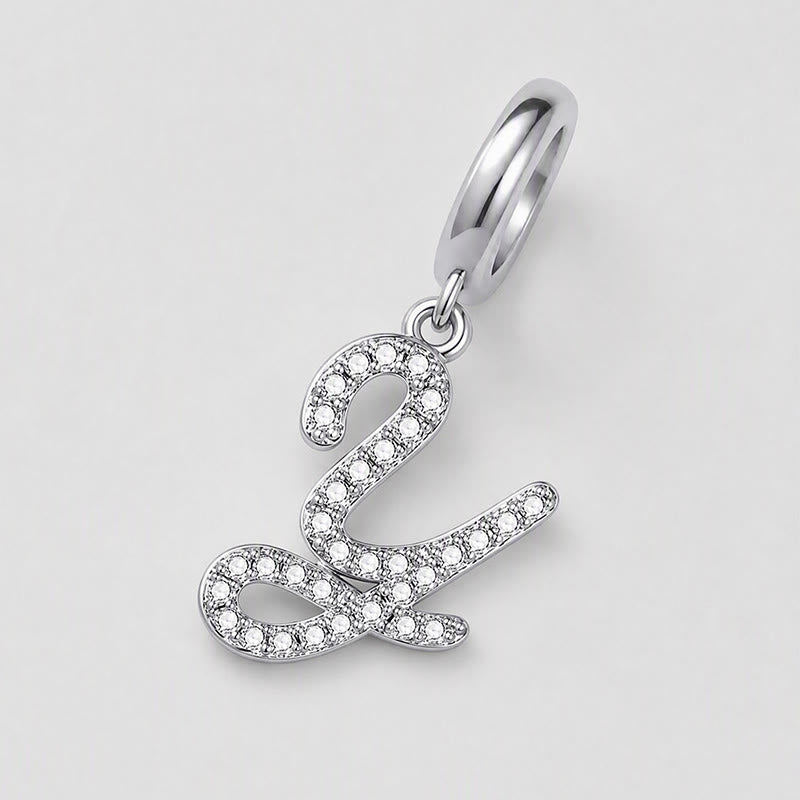 TaleClasp Elegant Script Letter Y Silver Tone Initial Charm - image 3