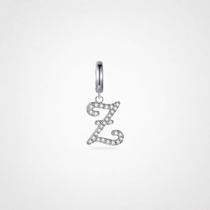 TaleClasp Elegant Script Letter Z Silver Tone Initial Charm - Silver - image 0