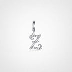 TaleClasp Elegant Script Letter Z Silver Tone Initial Charm - Silver - image 0