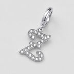 TaleClasp Elegant Script Letter Z Silver Tone Initial Charm - image 3