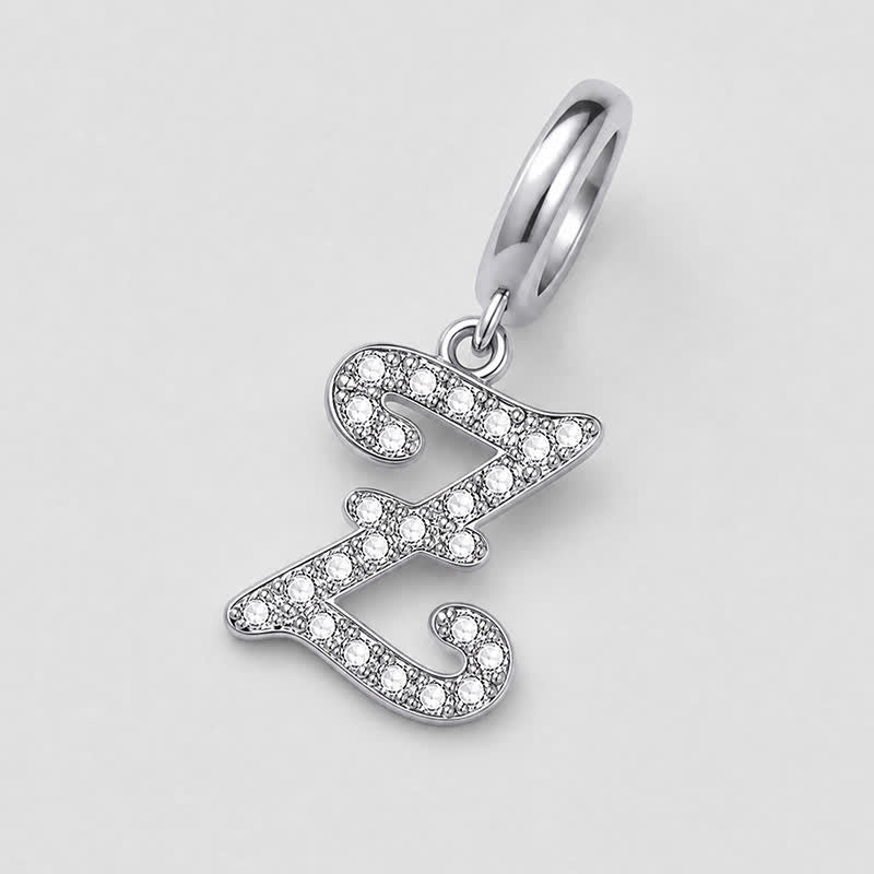 TaleClasp Elegant Script Letter Z Silver Tone Initial Charm - image 3