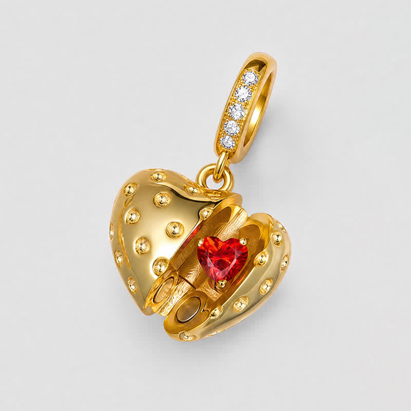 TaleClasp Pave Heart Locket Gold Tone Charm - image 3