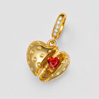 TaleClasp Pave Heart Locket Gold Tone Charm - image 3