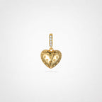 TaleClasp Pave Heart Locket Gold Tone Charm - Gold - image 0