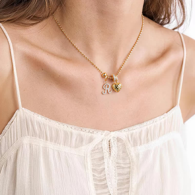 TaleClasp Pave Heart Locket Gold Tone Charm - image 1