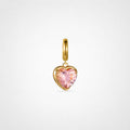 TaleClasp Faceted Pink Heart Crystal Gold Frame Charm - Pink - image 0