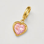 TaleClasp Faceted Pink Heart Crystal Gold Frame Charm - image 3