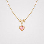 TaleClasp Faceted Pink Heart Crystal Gold Frame Charm - image 4