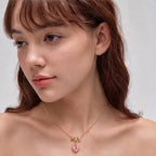 TaleClasp Faceted Pink Heart Crystal Gold Frame Charm - image 2