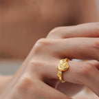 TaleClasp Romantic Heart C Pavé Pearl Glow Gold Tone Charm - image 1