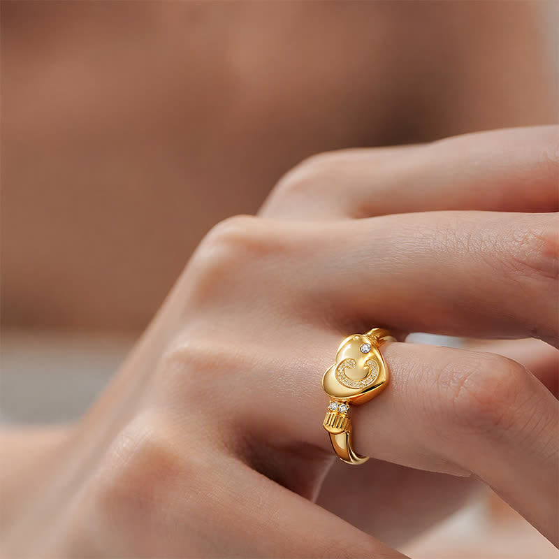 TaleClasp Romantic Heart C Pavé Pearl Glow Gold Tone Charm - image 1
