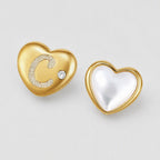 TaleClasp Romantic Heart C Pavé Pearl Glow Gold Tone Charm - image 3