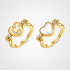 TaleClasp Romantic Heart C Pavé Pearl Glow Gold Tone Charm - image 4
