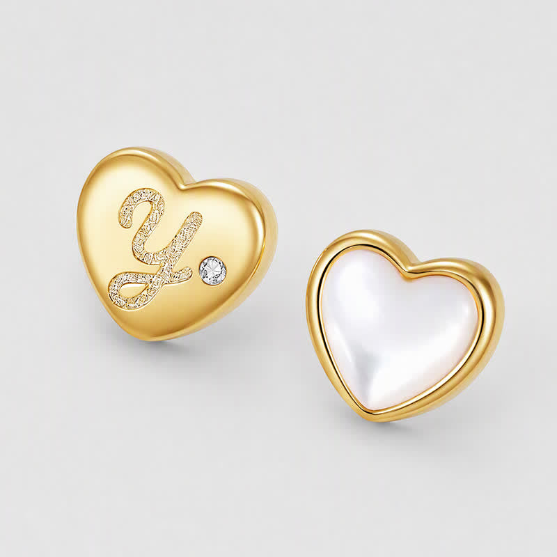 TaleClasp Golden Heart Letter Y Pearl Charm - Gold - image 3