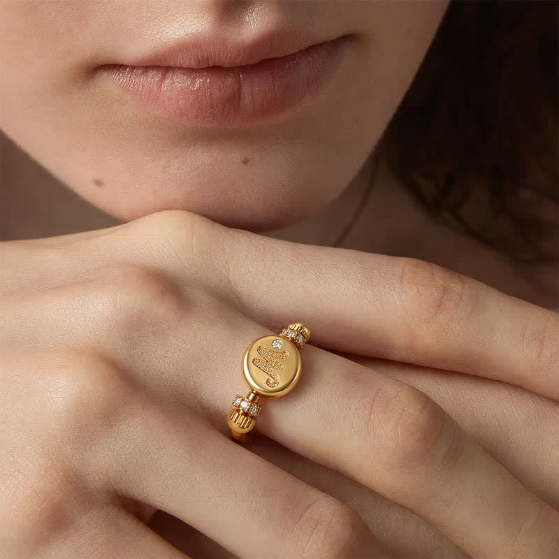 TaleClasp Gold Tone Letter M Pearl Medallion Round Charm - image 1
