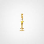 TaleClasp Vintage Gold Candle Holder Pendant Charm - Gold - image 0