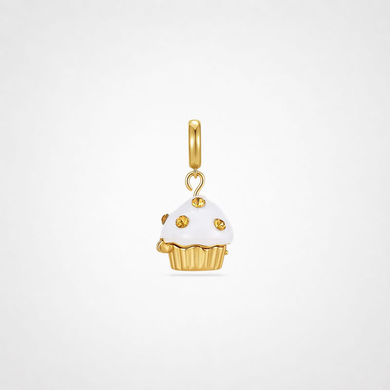TaleClasp Gilded Cupcake Charm - Gold - image 0