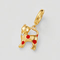 TaleClasp Playful Red Dot Cat Gold Tone Charm Pendant - Gold - image 3