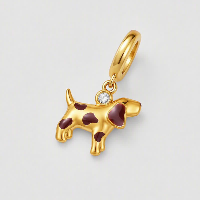 TaleClasp Spotted Puppy Gold Tone Charm - image 3