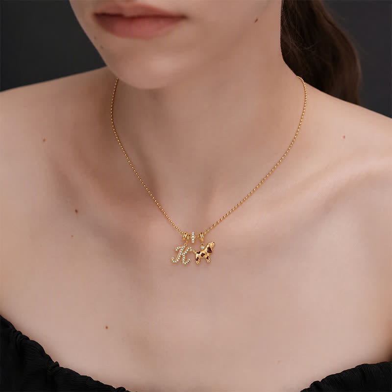TaleClasp Spotted Puppy Gold Tone Charm - image 1