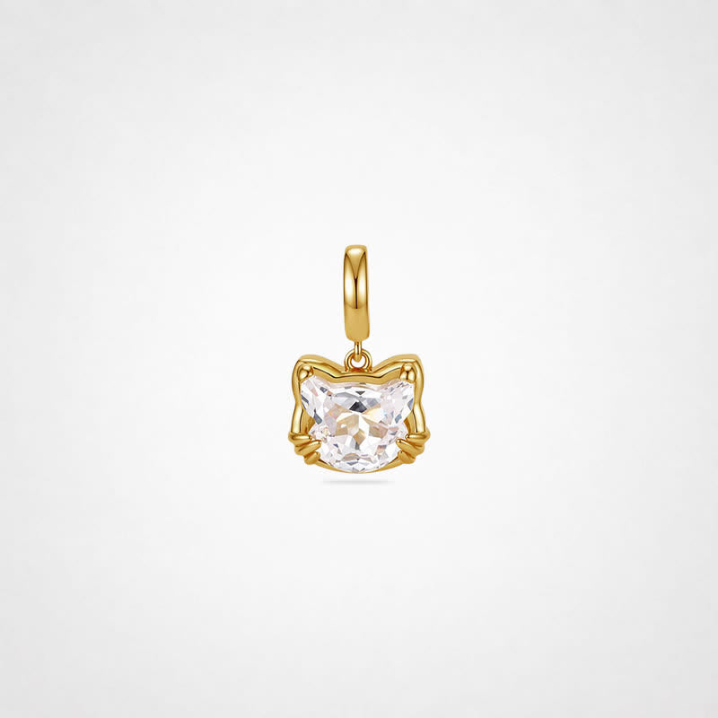 TaleClasp Double-Sided Crystal Cat Face Charm - image 0