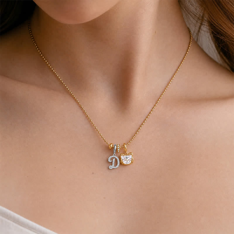 TaleClasp Double-Sided Crystal Cat Face Charm - image 1