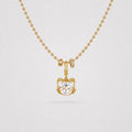 TaleClasp Double-Sided Crystal Cat Face Charm - Gold - image 4
