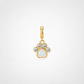 TaleClasp Opal Paw Print Crystal Accent Gold Tone Charm - Gold - image 0