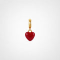 TaleClasp Glossy Red Heart Gold Tone Pendant Charm - Red - image 0