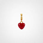 TaleClasp Glossy Red Heart Gold Tone Pendant Charm - Red - image 0