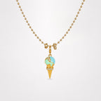 TaleClasp Crystal Glaze Ice Cream Cone Gold Charm - image 4