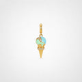 TaleClasp Crystal Glaze Ice Cream Cone Gold Charm - Gold - image 0
