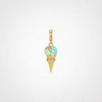 TaleClasp Crystal Glaze Ice Cream Cone Gold Charm - Gold - image 0