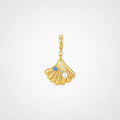 TaleClasp Ocean Shell Pearl Accent Gold Tone Charm - Gold - image 0