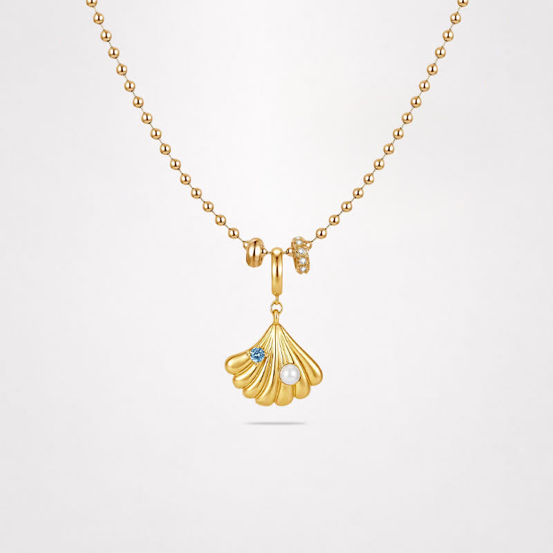 TaleClasp Ocean Shell Pearl Accent Gold Tone Charm - image 4