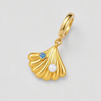 TaleClasp Ocean Shell Pearl Accent Gold Tone Charm - image 3