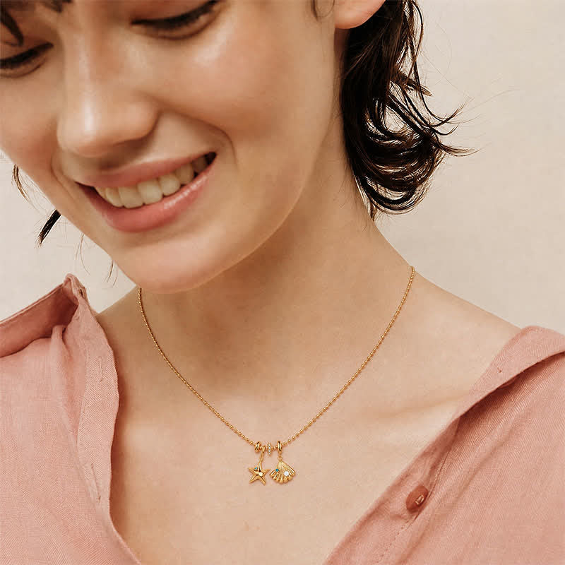 TaleClasp Ocean Shell Pearl Accent Gold Tone Charm - image 2